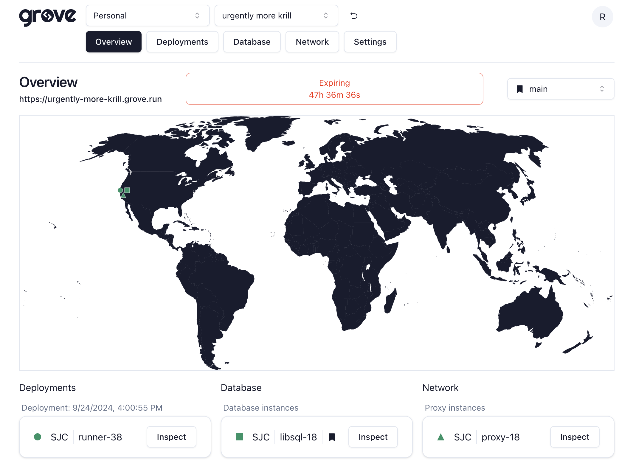 grove dashboard